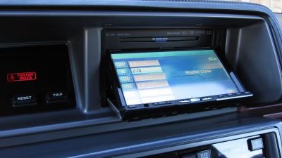 Double-DIN installed, stereo opened